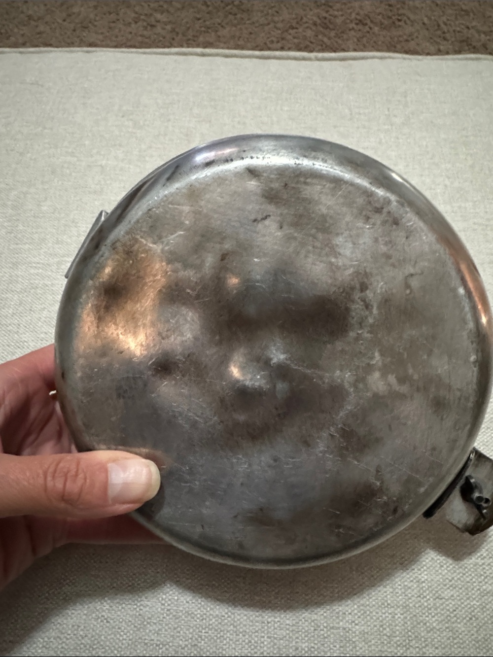 Used Mess Kit-Multi Piece Set-Pans Pots with Lid-Plastic Cup-Metal-Used-Marks - Picture 9 of 9